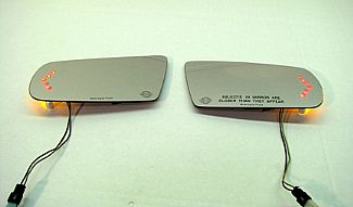 UNIVERSAL REPLACEMENT GLASS FORWARD AND REAR FACING SIGNAL MIRRORS PAIR