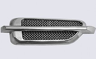 UNIVERSAL FENDER VENT STICK ON STYLE- CHROME SINGLE BAR WITH MESH