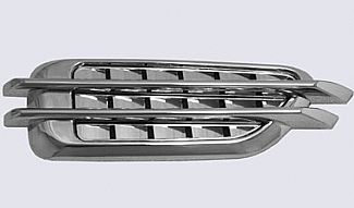 UNIVERSAL FENDER VENT STICK ON STYLE- CHROME DOUBLE BAR WITH VENT