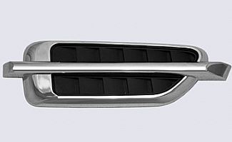 UNIVERSAL FENDER VENT STICK ON STYLE- CHROME SINGLE BAR WITH BLACK VENT