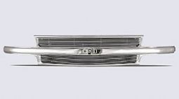 CHEVY 99-02 CHR GRILLE SHELL RECESSED FOR OE LOGO & 4MM BILLET GRILLE