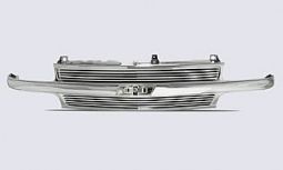 CHEVY 99-02 CHR GRILLE SHELL RECESSED FOR OE LOGO & 8MM BILLET GRILLE
