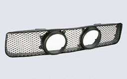 FORD MUSTANG 05-09 6 CYL CUSTOM GRILLE SHELL & INSERT CENTER MOUNT LIGHTS BLACK CHROME