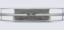 CHEVY 94-98 CHROME GRILLE. SHELL RECESSED FOR OE LOGO & 4MM BILLET GRILLE