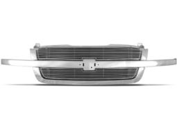 CHEVY 03-05 /03-04  HD CHR GRILLE SHELL RECESSED FOR OE LOGO & 4MM BILLET GRILLE